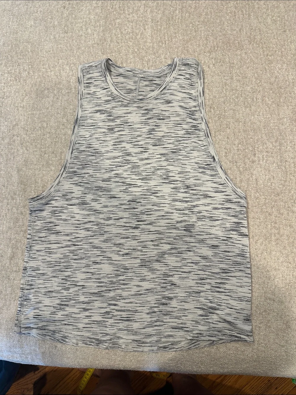 lululemon athletica White & Navy Heathered Muscle Tank